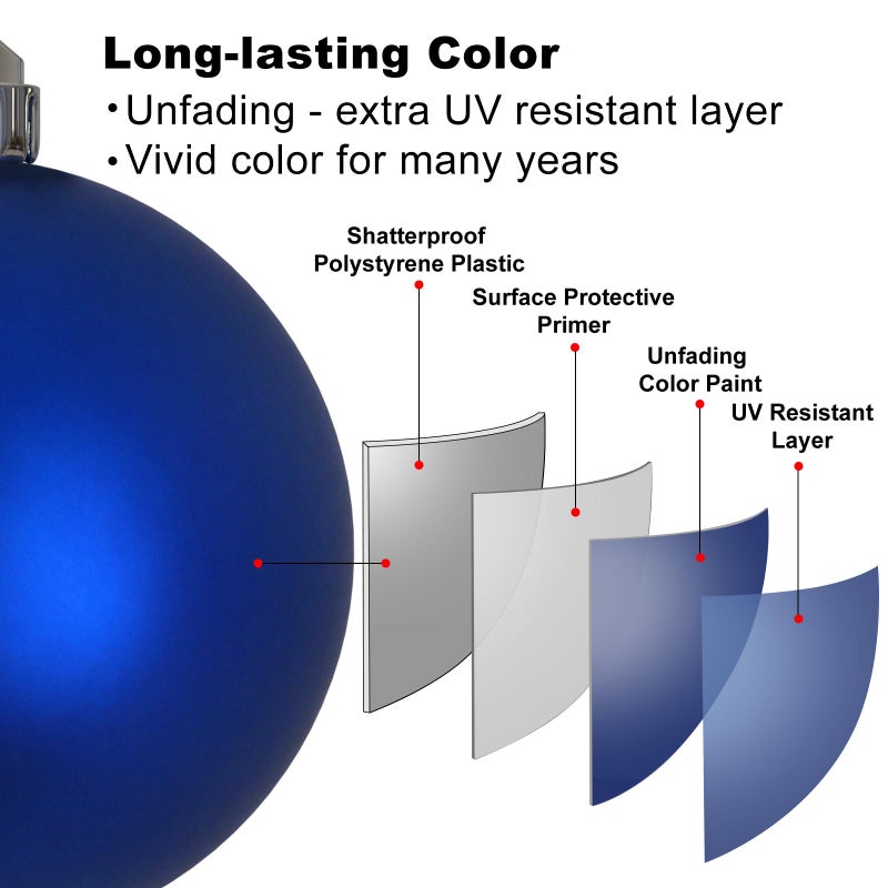 GameXcel Royal Blue 3.2" Large Christmas Balls - Christmas Tree Decoration Ornaments Shatterproof Hanging Balls for Birthday Halloween Holiday Wedding Decorations Set of 24pcs - Image 4